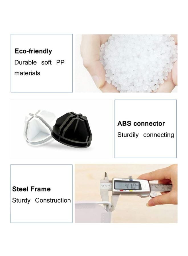 6-Modular Detachable Storage Cabinet Black/White 75x47x111cm - Image 3