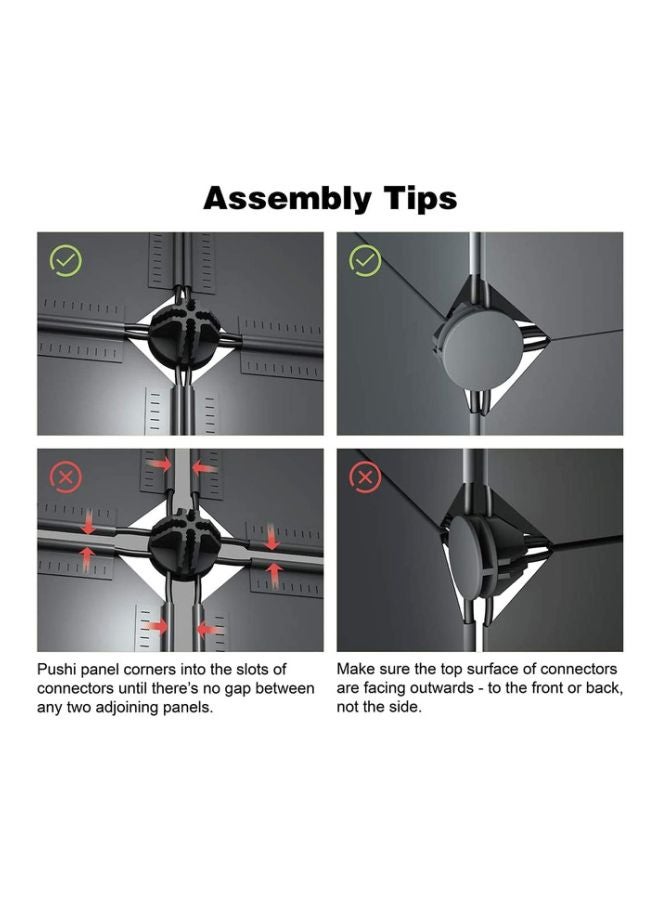 6-Modular Detachable Storage Cabinet Black/White 75x47x111cm - Image 4