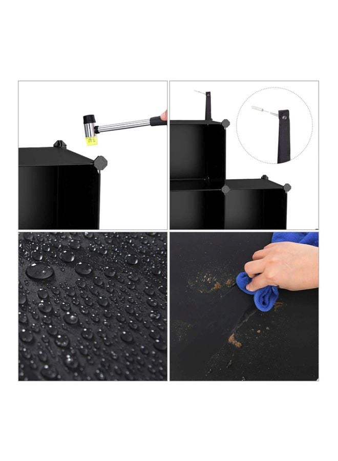 6-Modular Detachable Storage Cabinet Black/White 75x47x111cm - Image 5