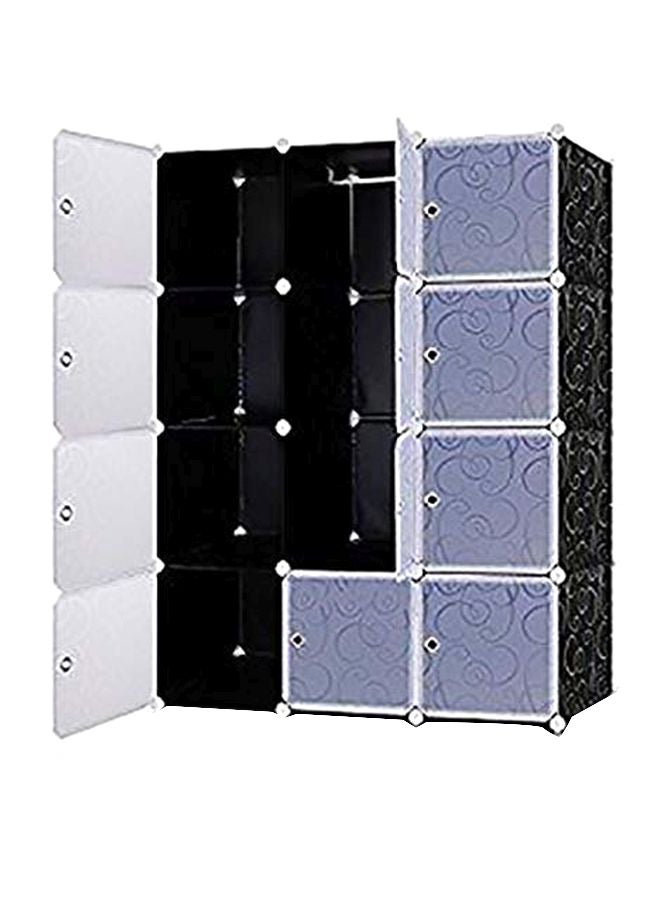 12-Modular Detachable Closet Black/White 110x37x146cm - Image 1