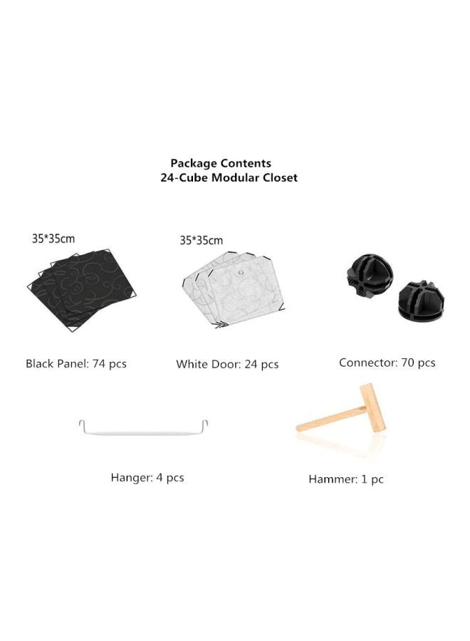 Generic 24-Modular Detachable Closet Black/White 147x47x201cm  - Image 2