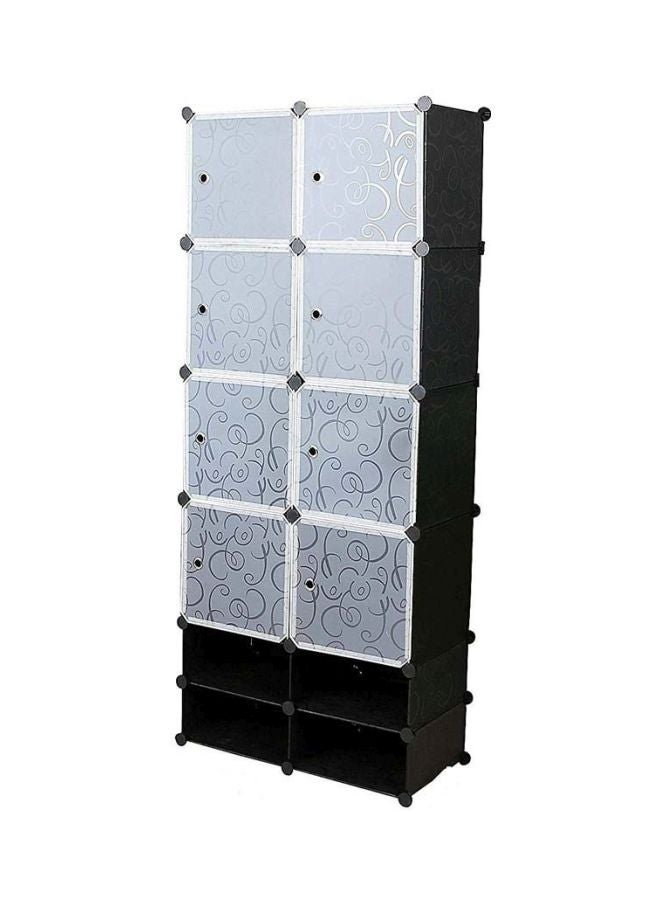 8 Cube Multifunctional Storage Cabinet Black/White 142x37x183cm  - Image 1