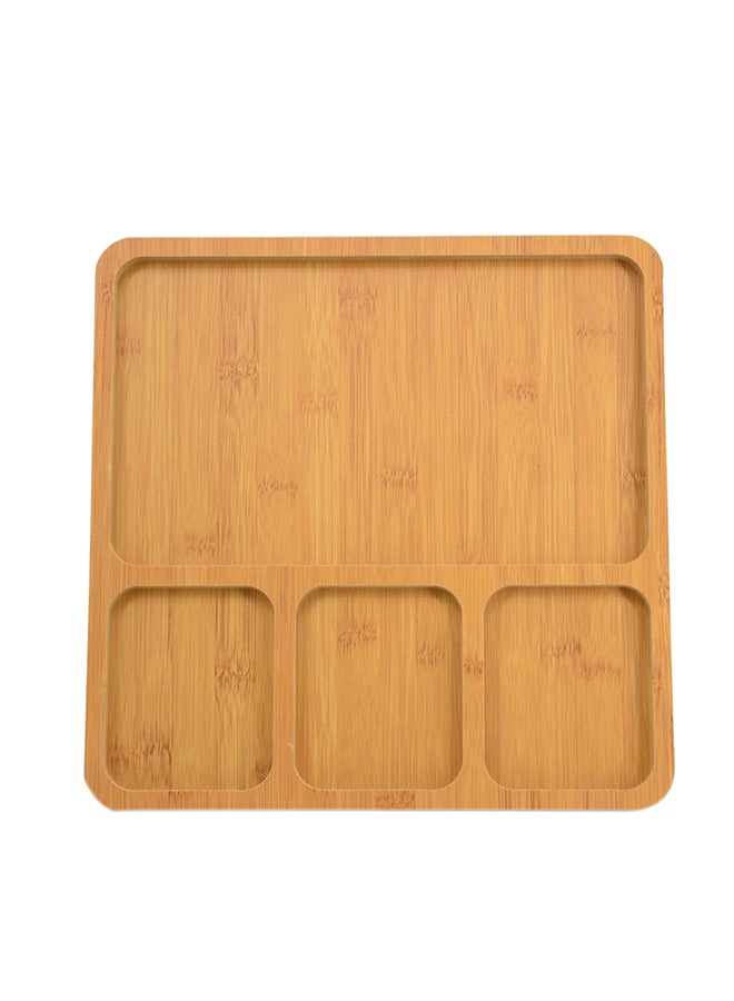 طبق تقديم مقسم إلى 4 أقسام بني 30x30سم  - Image 1