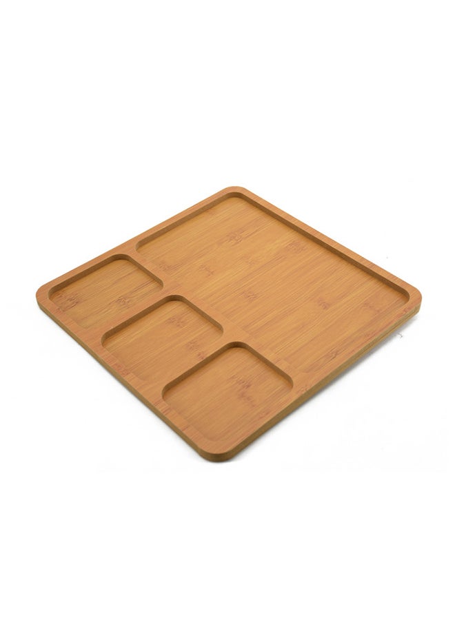 طبق تقديم مقسم إلى 4 أقسام بني 30x30سم  - Image 4