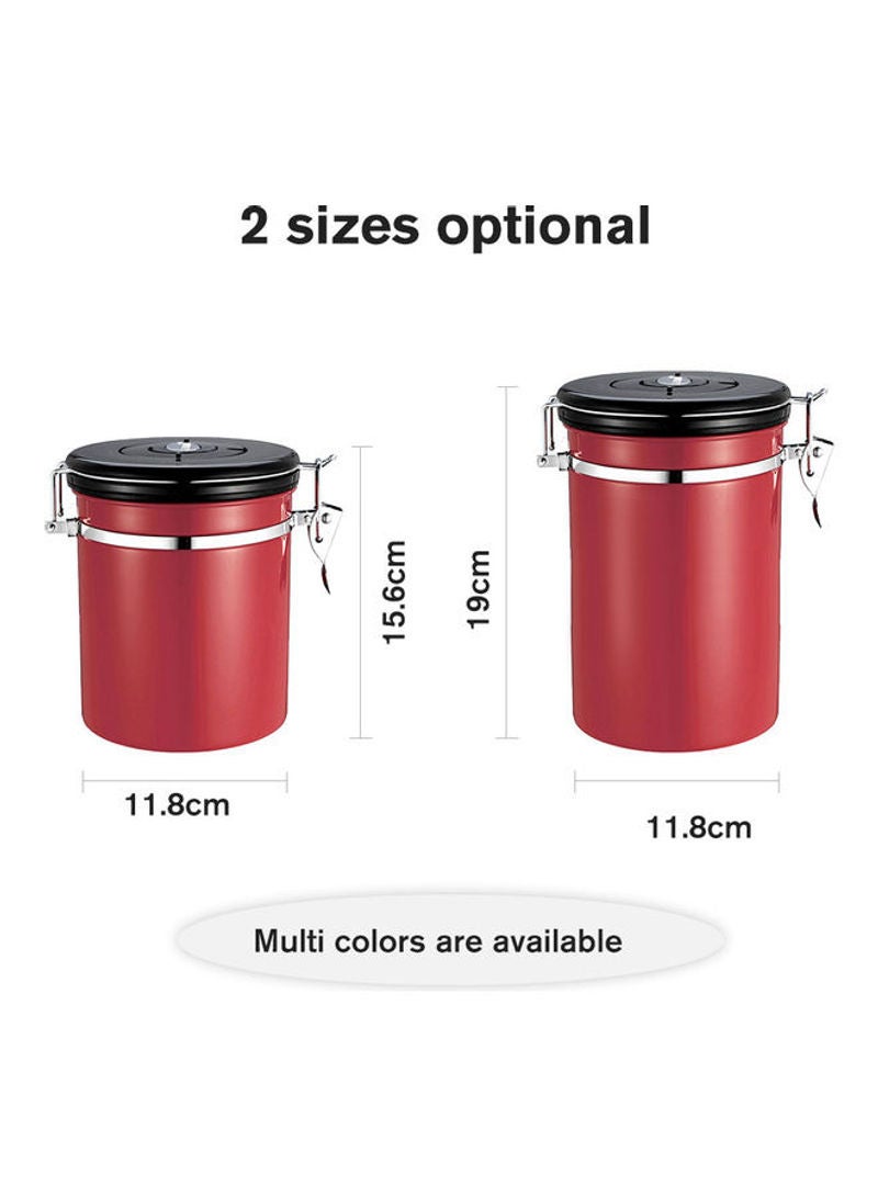 Generic - 1.5L Stainless Steel Airtight Coffee Bean Canister Food Storage Container With Vent Valve Silver 18*9*9cm - Image 1