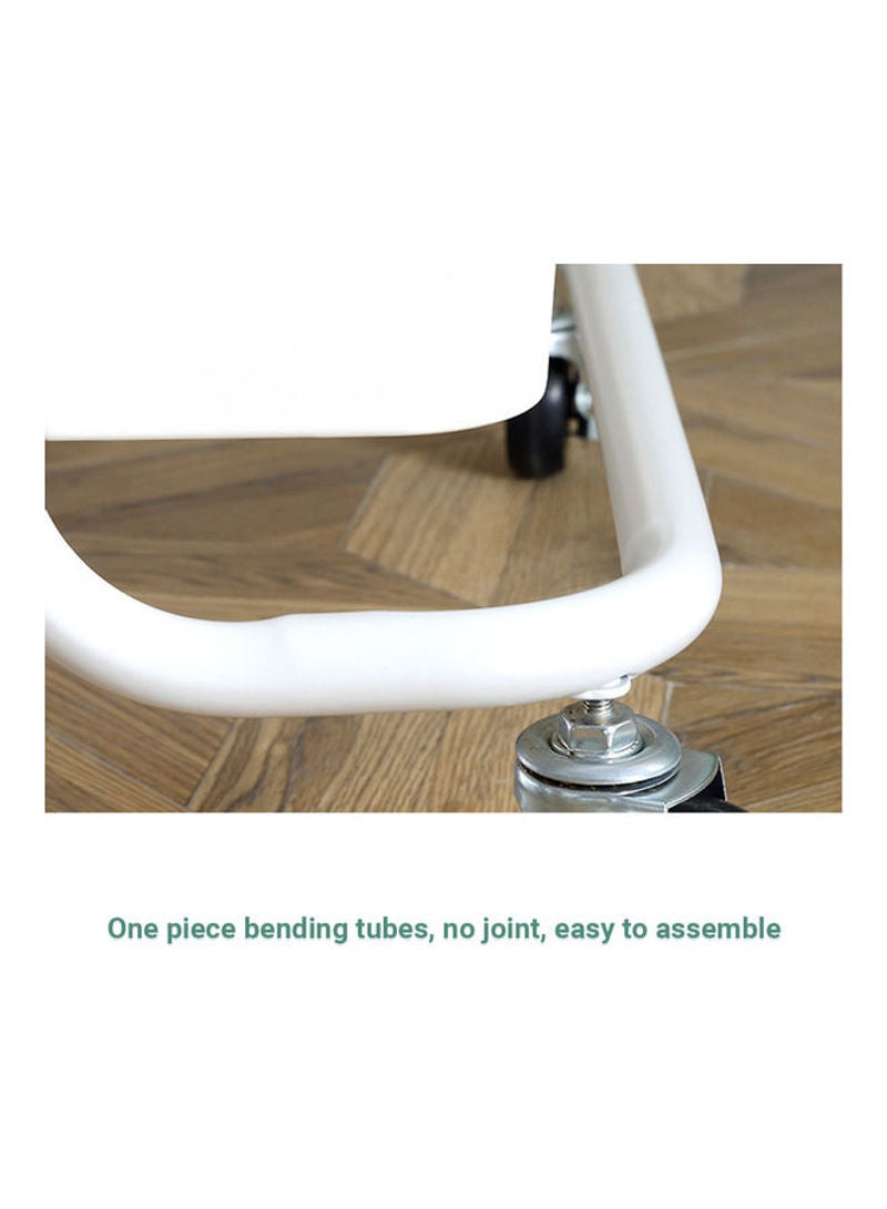 3 Tier Multi-Functional Moveable Wheels Rolling Metal Utility Cart Storage Organizer Shelves Basket White