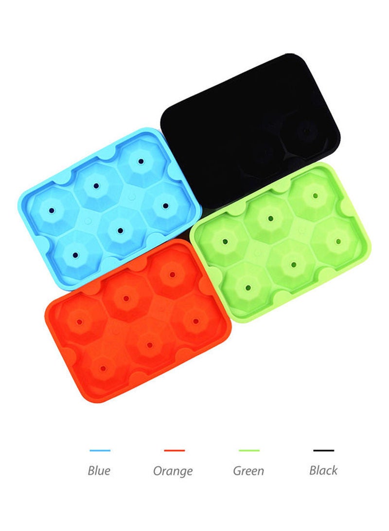 6 Grids Silicone Diamond Shaped Ice Cube Trays With Spill-Resistant Removable Lid And Small Funnel Green 18*4*12.3cm