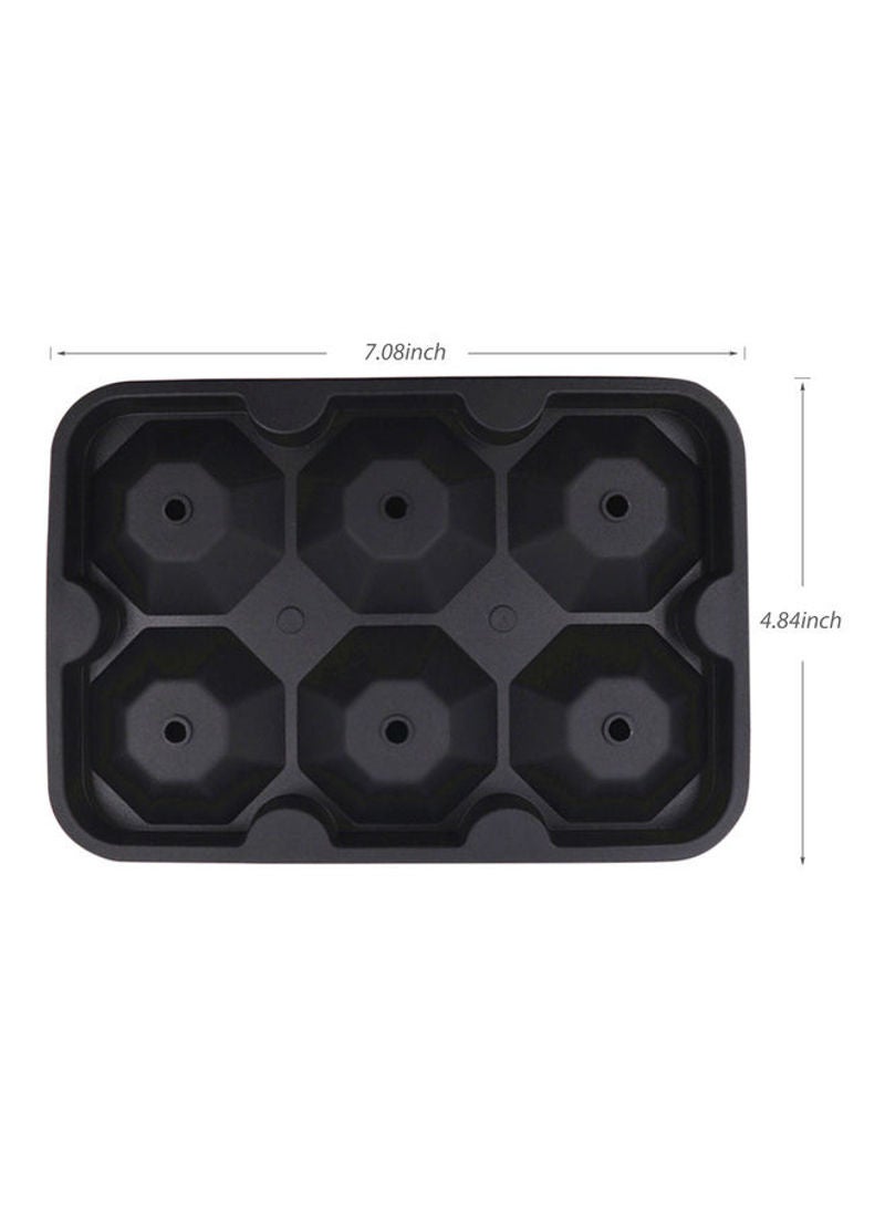 6 Grids Silicone Diamond Shaped Ice Cube Trays With Spill-Resistant Removable Lid And Small Funnel Green 18*4*12.3cm