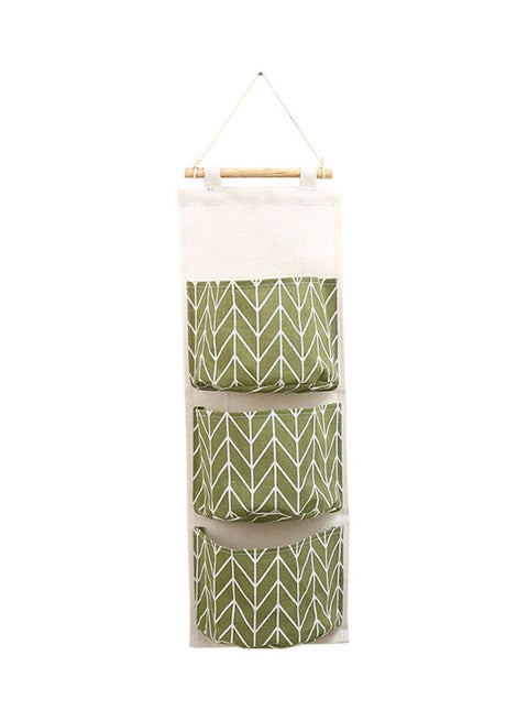 B5-201705116 Ins Nordic Simple Pattern Wall Mounted Cotton Hanging Storage Bag With 3-Pockets Pouch Multicolour 10*1*10cm