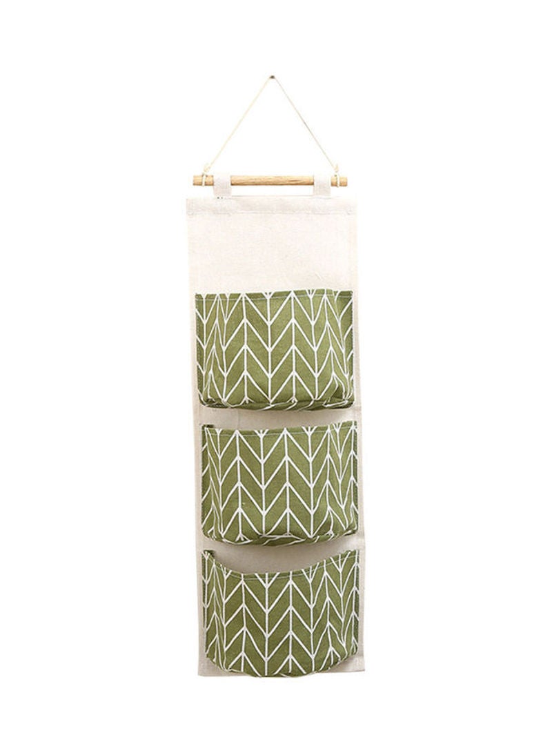 Generic - B5-201705116 Ins Nordic Simple Pattern Wall Mounted Cotton Hanging Storage Bag With 3-Pockets Pouch Multicolour 10*1*10cm - Image 1