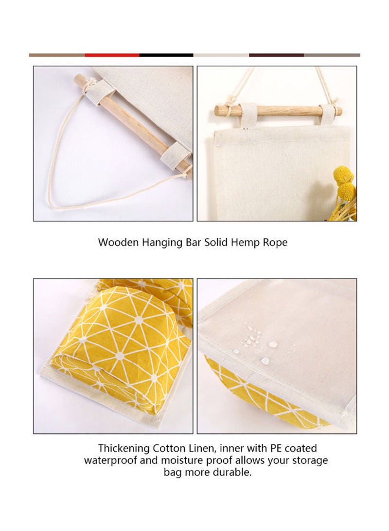 Generic - B5-201705116 Ins Nordic Simple Pattern Wall Mounted Cotton Hanging Storage Bag With 3-Pockets Pouch Multicolour 10*1*10cm - Image 1