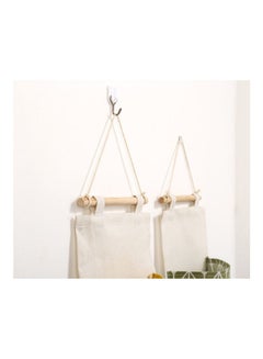 Generic B5-201705116 Ins Nordic Simple Pattern Wall Mounted Cotton Hanging Storage Bag With 3-Pockets Pouch Multicolour 10*1*10cm  - Image 4