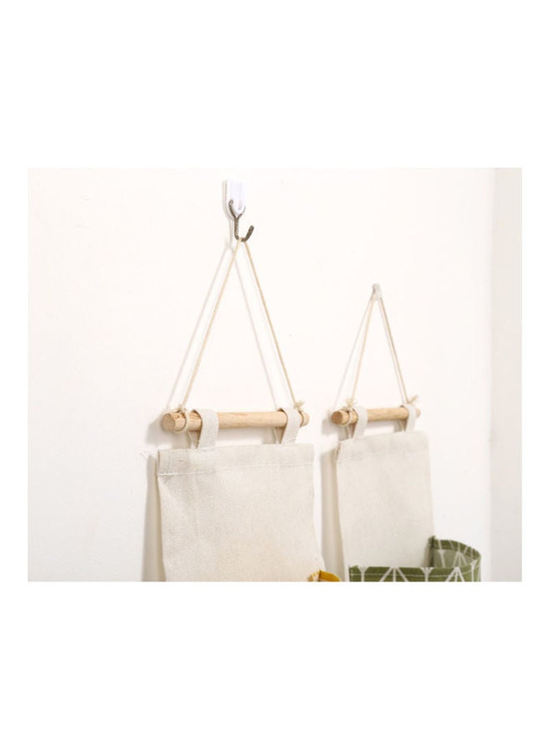 Generic - B5-201705116 Ins Nordic Simple Pattern Wall Mounted Cotton Hanging Storage Bag With 3-Pockets Pouch Multicolour 10*1*10cm - Image 1