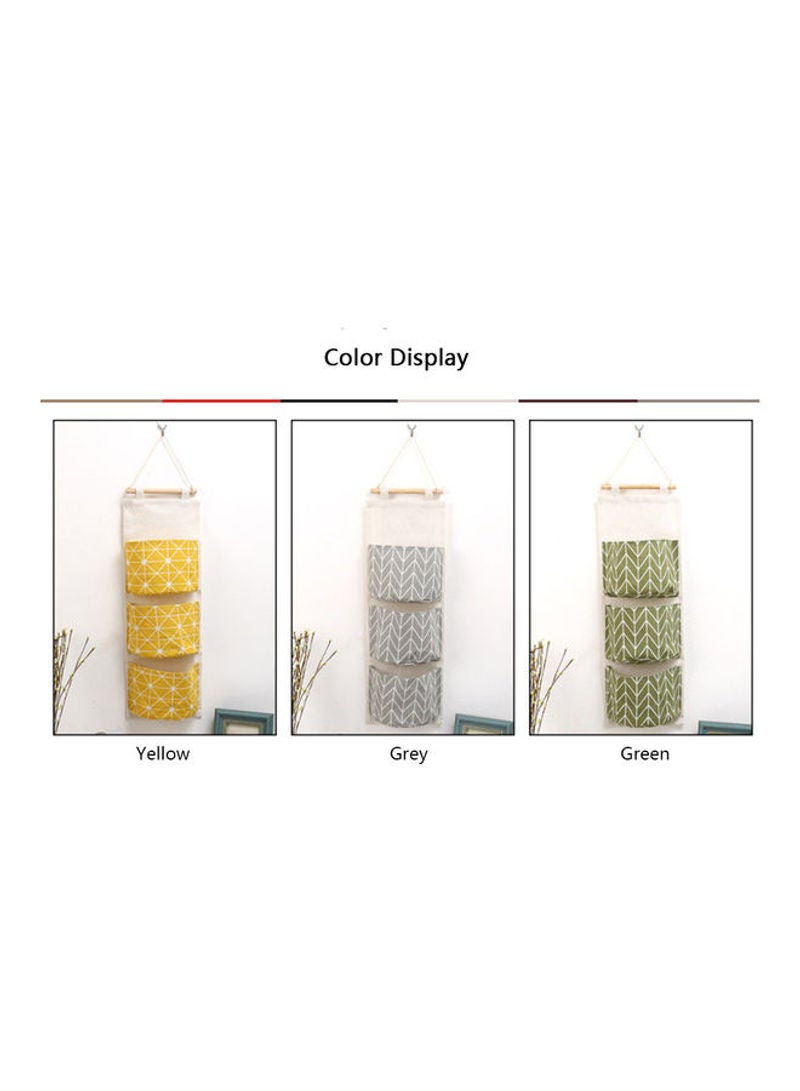 Generic - B5-201705116 Ins Nordic Simple Pattern Wall Mounted Cotton Hanging Storage Bag With 3-Pockets Pouch Multicolour 10*1*10cm - Image 1
