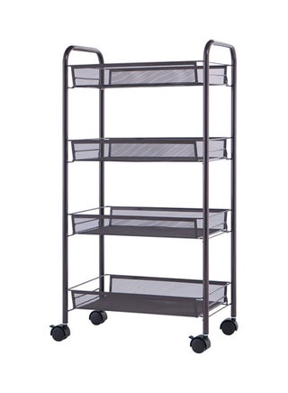 4-Tier Mesh Wire Rolling Multifunction Utility Cart Trolley With Hook Black 81*15*29cm - v1606215366/N42334545A_1