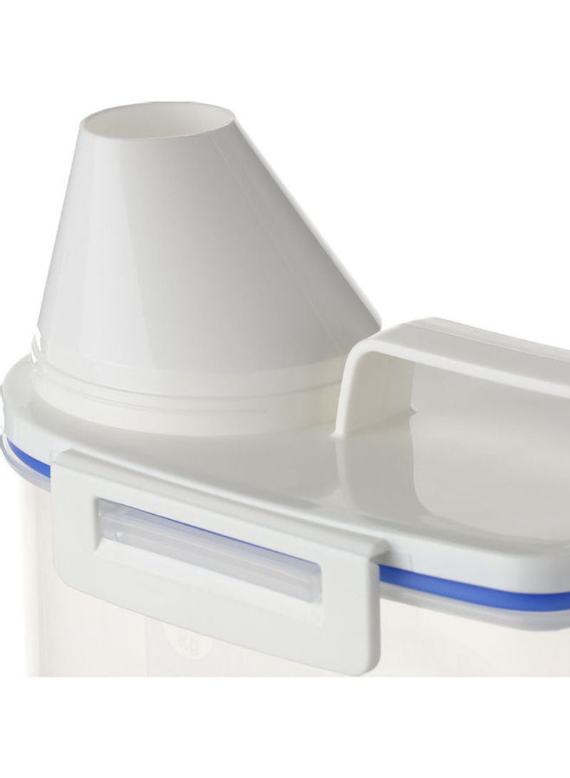 Generic - 2L Portable Plastic Rice Storage Box Container With Measuring Cup White 24*8.5*15.5cm - Image 1