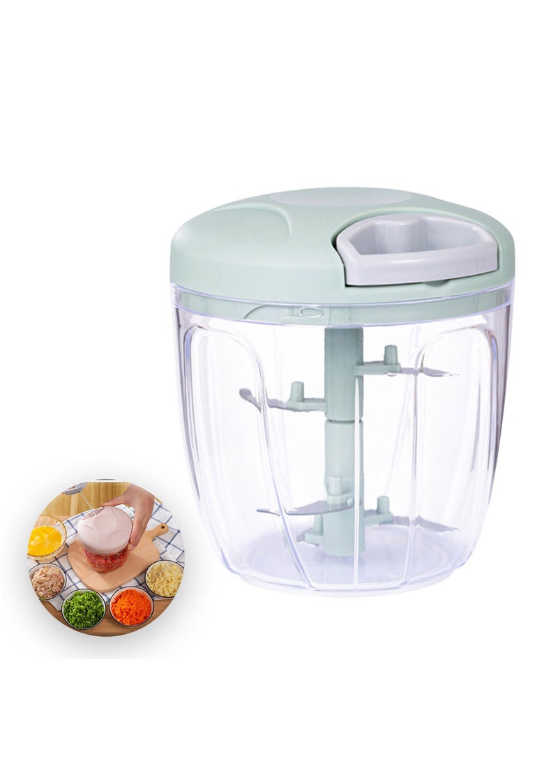 900ml Hand Pull String Manual Food Chopper Processor Green - Image 1