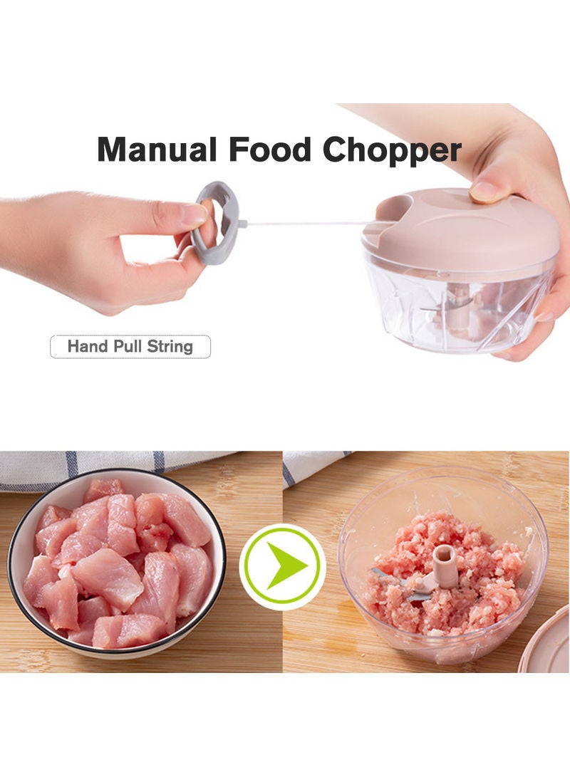 900ml Hand Pull String Manual Food Chopper Processor Green - Image 5