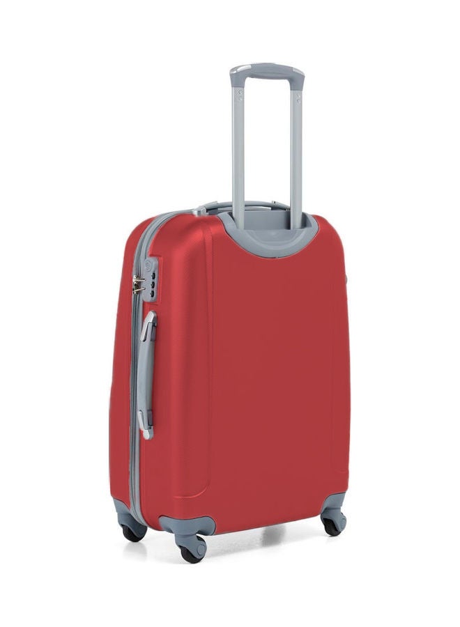 Hard Case Travel Bag Medium Checked Luggage Trolley ABS Lightweight Suitcase with 4 Spinner Wheels KH134 Burgundy - v1606216763/N42588981A_2