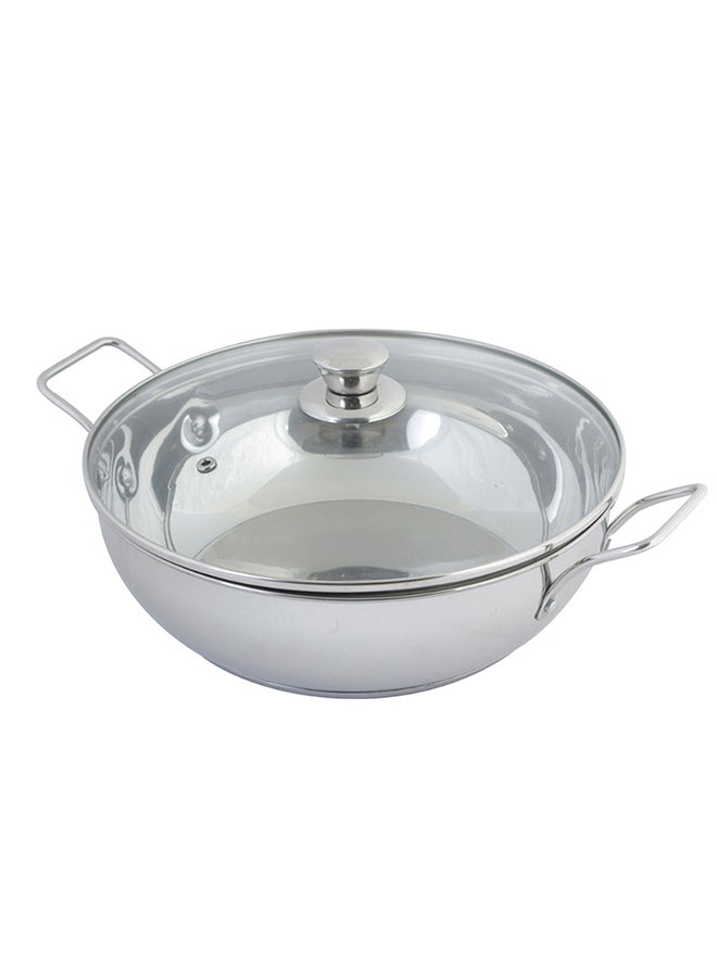 Home Box - Stilo Induction Wok With Glass Lid Silver 26cm - Image 1