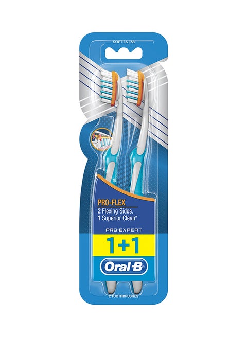 Pro-expert Pro Flex Soft Manual Toothbrush 2 Count Multicolour