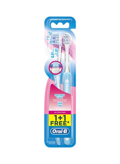 Ultrathin Precision Clean Extra Soft Manual Toothbrush, Pack Of 2