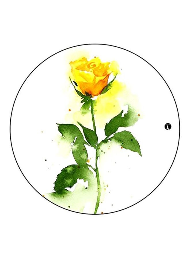 BP A Flower Printed Mouse Pad White/Green/Yellow