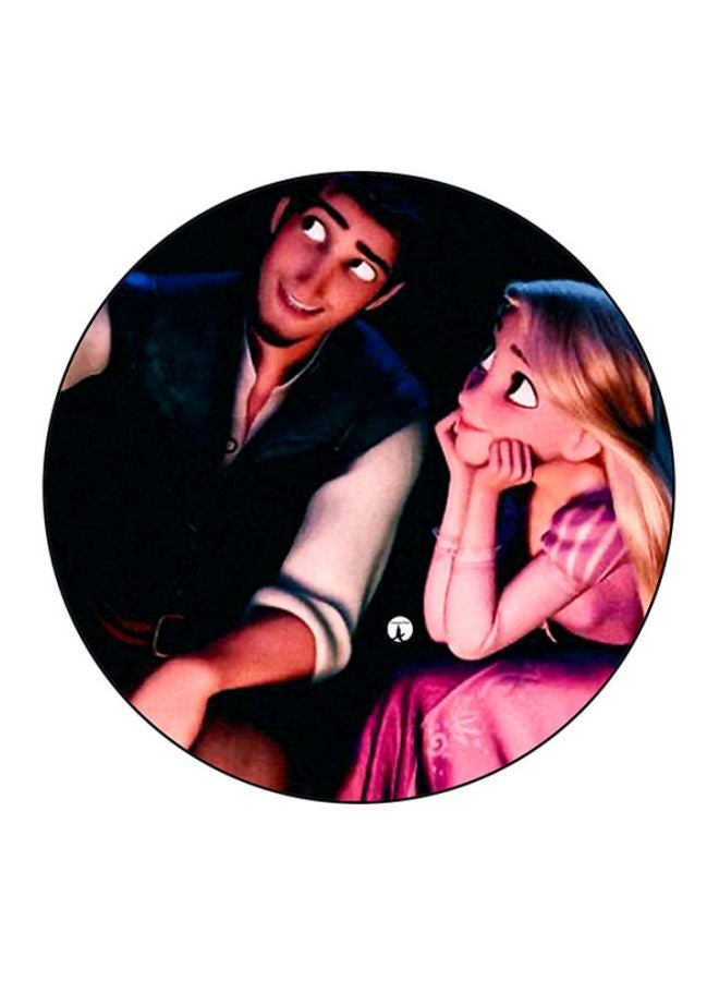 BP Printed Round Mouse Pad Black/Pink/White
