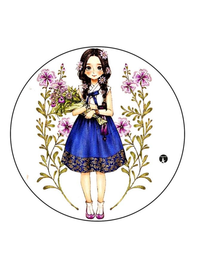 BP A Girl Printed Mouse Pad White/Blue/Green