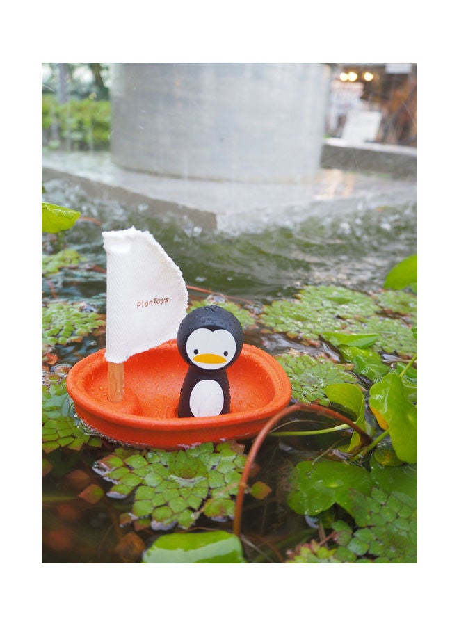 PlanToys Wooden Sailing Boat Penguin 12x8.8x10.1cm  - Image 3