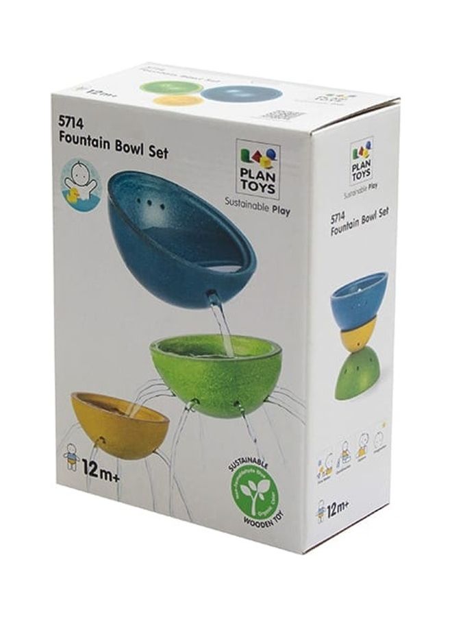 PlanToys - Wooden Fountain Bowl Set 13x13x5.9cm - Image 1