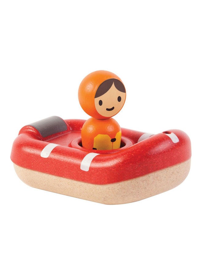 PlanToys Wooden Coast Guard Boat 8.51x11.99x6cm  - Image 1