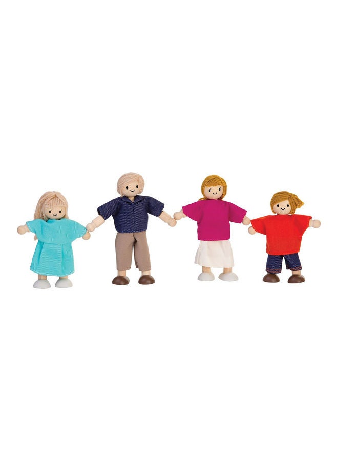 PlanToys - Pack Of 4 Wooden Doll Family 3 x 5.99 x 13cm - Image 1
