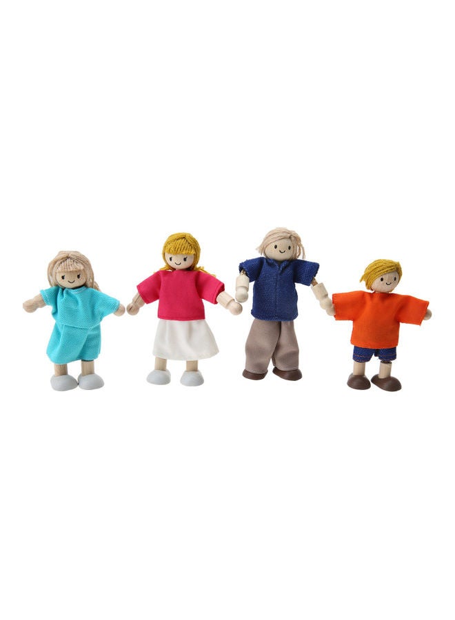 PlanToys - Pack Of 4 Wooden Doll Family 3 x 5.99 x 13cm - Image 1