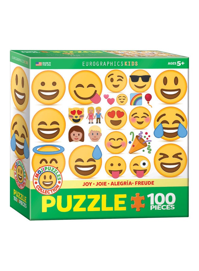 يورو جرافيكس طقم أحجية قطع التركيب بتصميم Joy Emoji  مكونة من 100 قطعة - Image 2