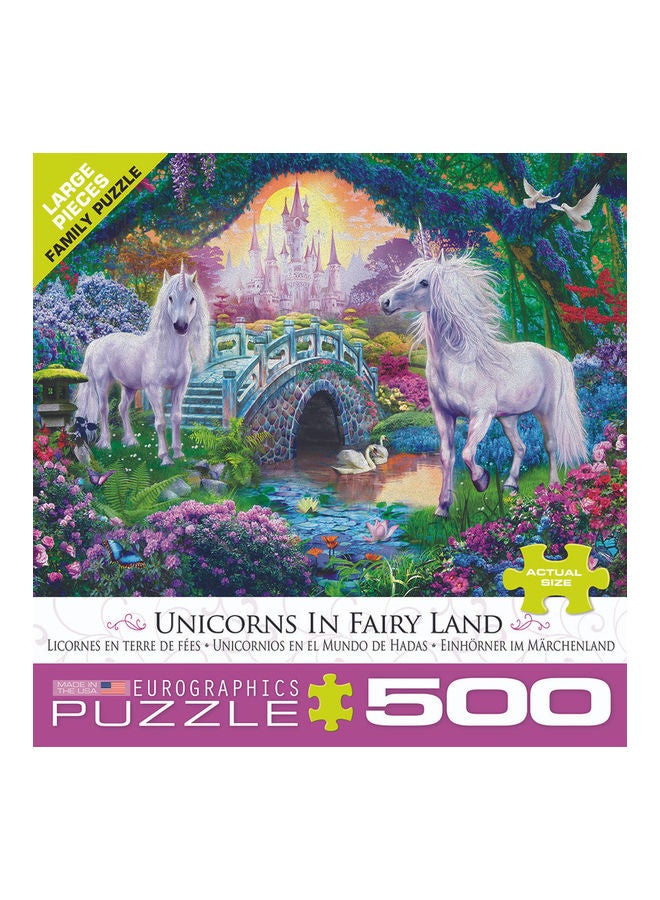 eurographics 500-Piece Unicorn Fairy Land Puzzle Set 33x1.27x48.26cm - Image 2