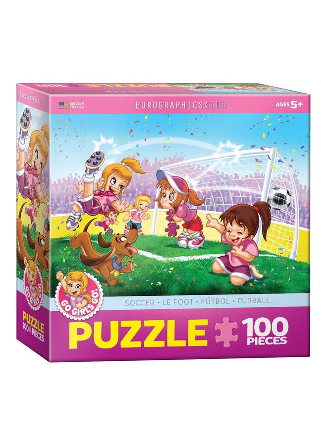 يورو جرافيكس طقم أحجية "جو جيرلز جو سوكر" مُكون من 100 قطعة 33x1.27x48.26سم - Image 1