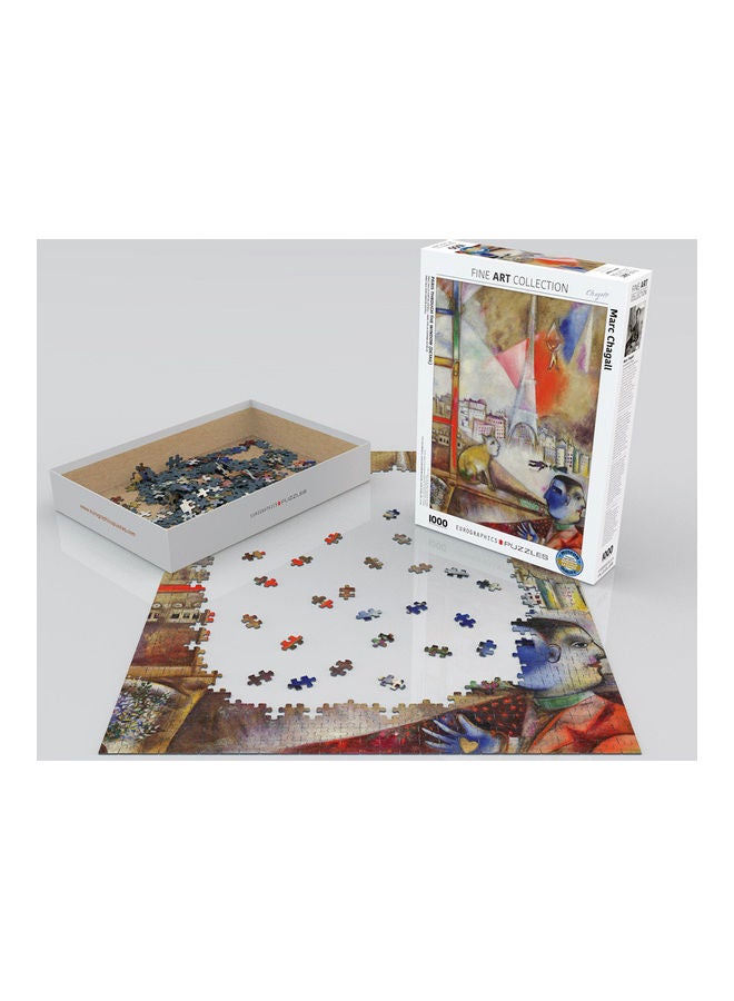 eurographics 1000-Piece Paris Through The Window Puzzle Set 48.8x1.27x67.31cm - Image 2
