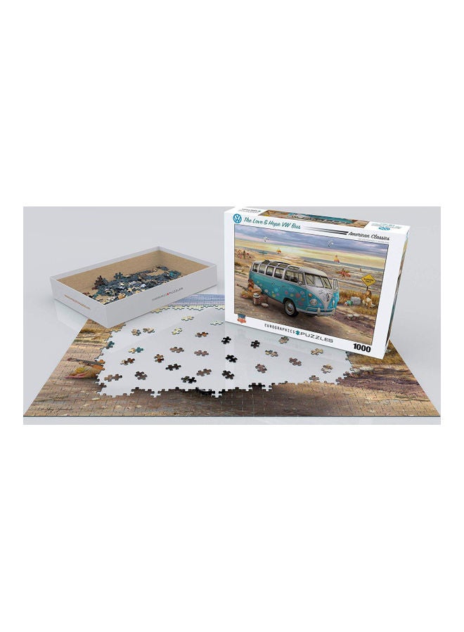 يورو جرافيكس "مجموعة بازل بتصميم حافلة فولكس فاجن بتصميم عبارة "The Love And Hope" من 1000 قطعة" 48.8x1.27x67.31سم - Image 2