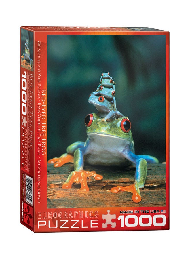 يورو جرافيكس مجموعة أحجية بتصميم على شكل مجموعة ضفادع مصطفة فوق بعضها بشكل شجرة مُكونة من 1000 قطعة - Image 1