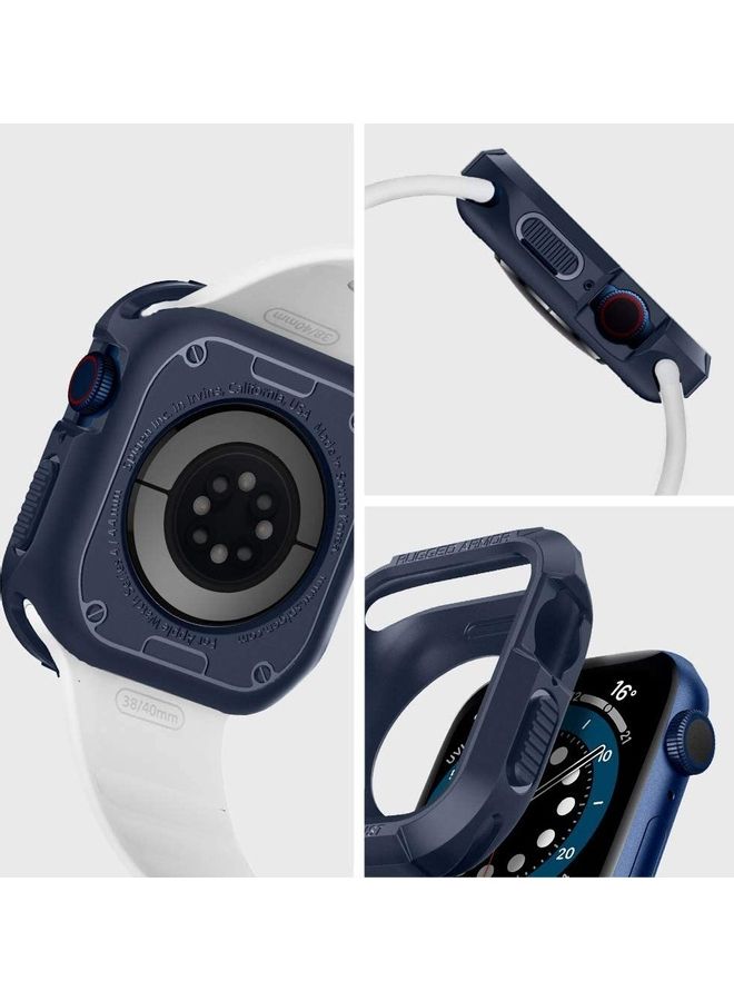 Rugged Armor Protector Apple Watch Series 8/7 (45mm) and Series 6/SE2/SE/5/4 (44mm) Case Cover Navy Blue