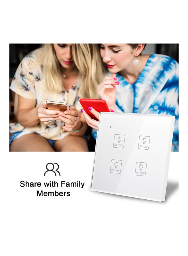 Wi-Fi 4 Gang Smart Dimmer Switch White - Image 4