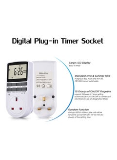 Generic 2-Piece Digital Plug-In Timer Socket Set White  - Image 4