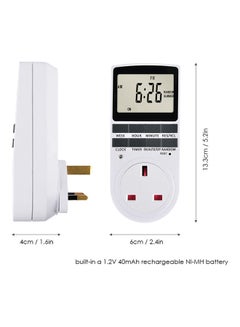 Generic 2-Piece Digital Plug-In Timer Socket Set White  - Image 5