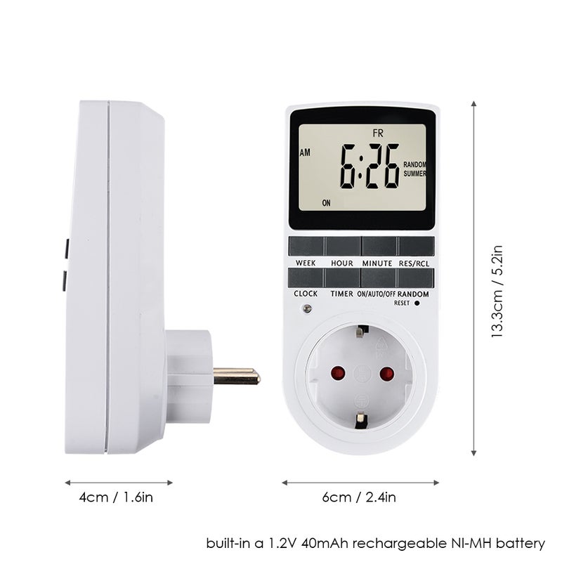 Digital Plug-In Timer Socket White