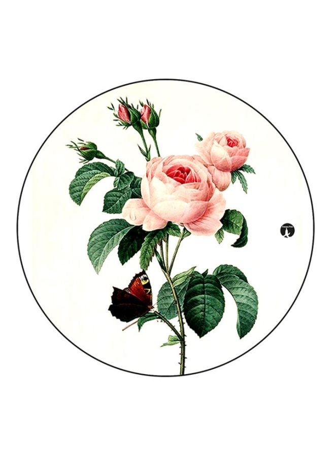 BP Vintage Art Print Mouse Pad White/Green/Pink