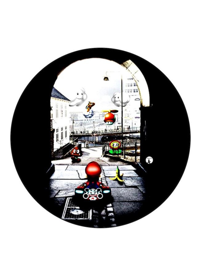 بي بي لوح ماوس بطبعة مستوحاة من لعبة الفيديو "Super Mario" أسود / أبيض / أحمر