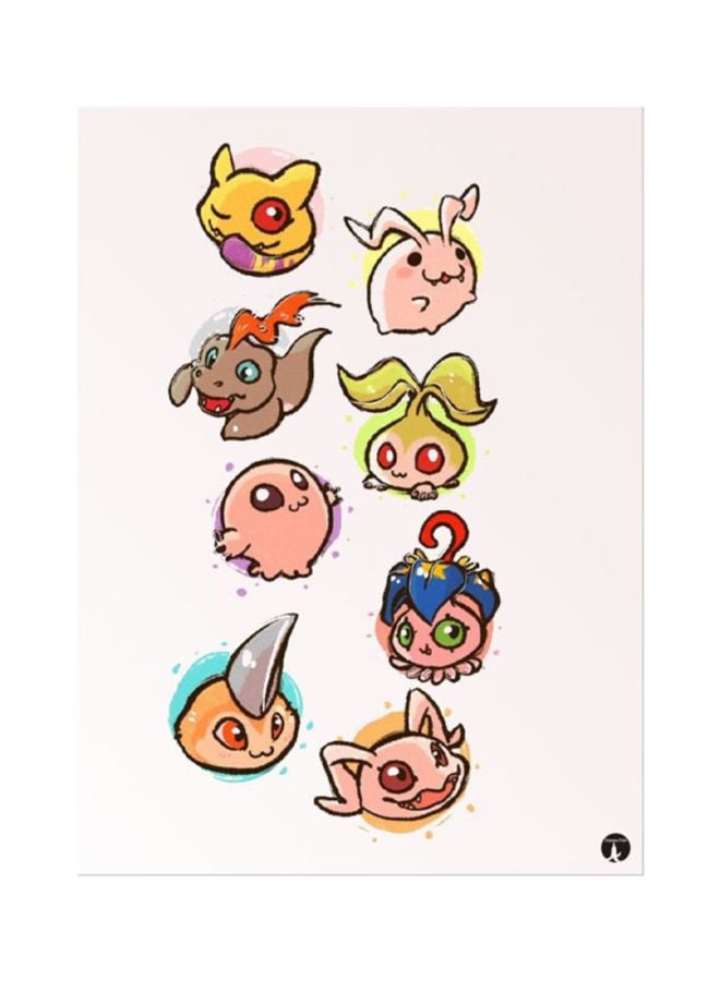 BP The Anime Digimon Mouse Pad Pink/Yellow/Brown