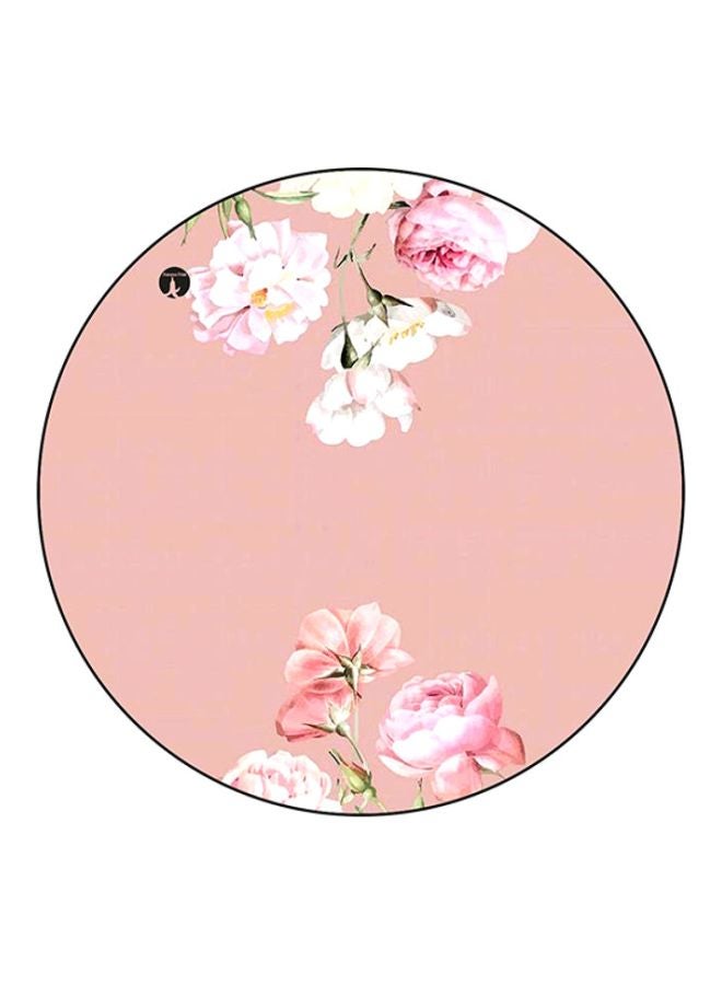 BP Flowers Round Mouse Pad Pink/Green/White