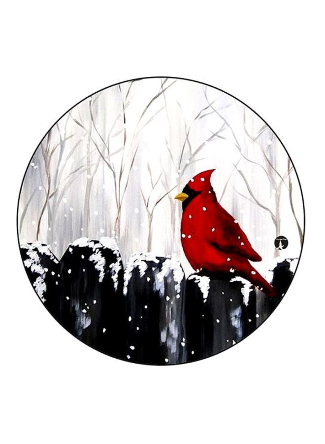 BP A Bird Printed Mouse Pad White/Red/Black